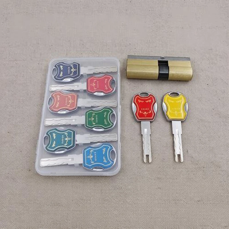 C-Class Colorful Key Six Track  Lock Cylinder AB Key Anti-Theft Pure Brass Gate Door Lock Handle Bedroom Extended