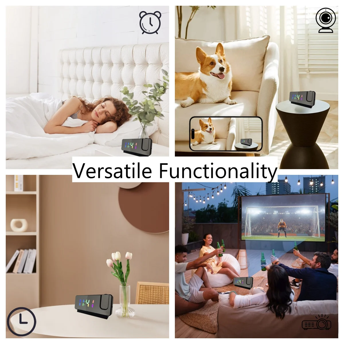 4K HD واي فاي كاميرا سرية صغيرة على مدار الساعة متعددة الوظائف الإسقاط المنبه كاميرا كشف الحركة تسجيل العرض عن بعد