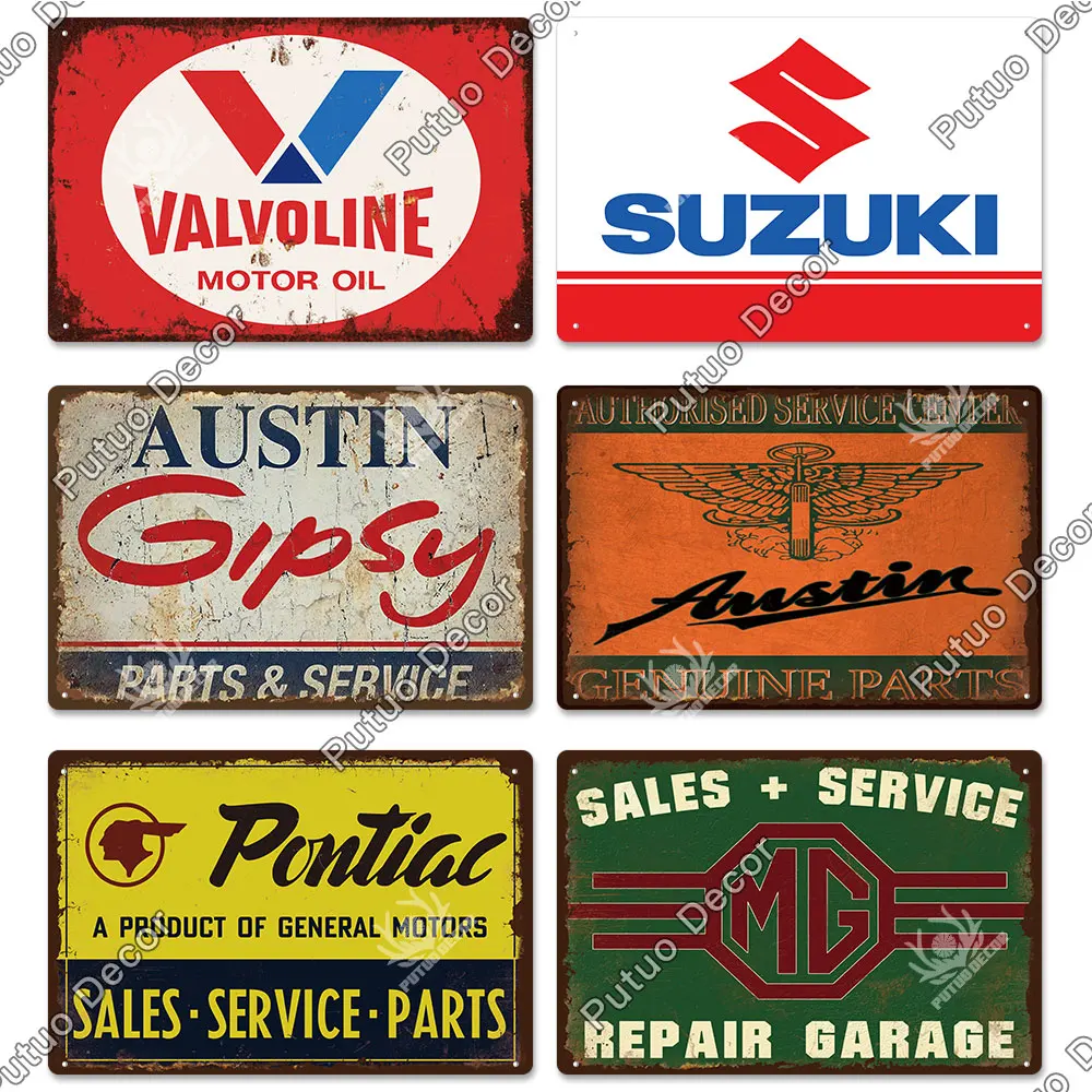 Putuo Decor Motor Car Sales Parts Service Tin Sign Plaque Metal Vintage Wall Decoration For Garage Club Man Cave Wall Decor