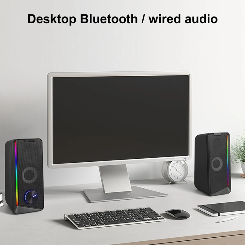 Desktop Bluetooth Audio Multi-Light Effect Cool Computer Speaker 4 Unit Dual Speaker Diaphragm Speaker