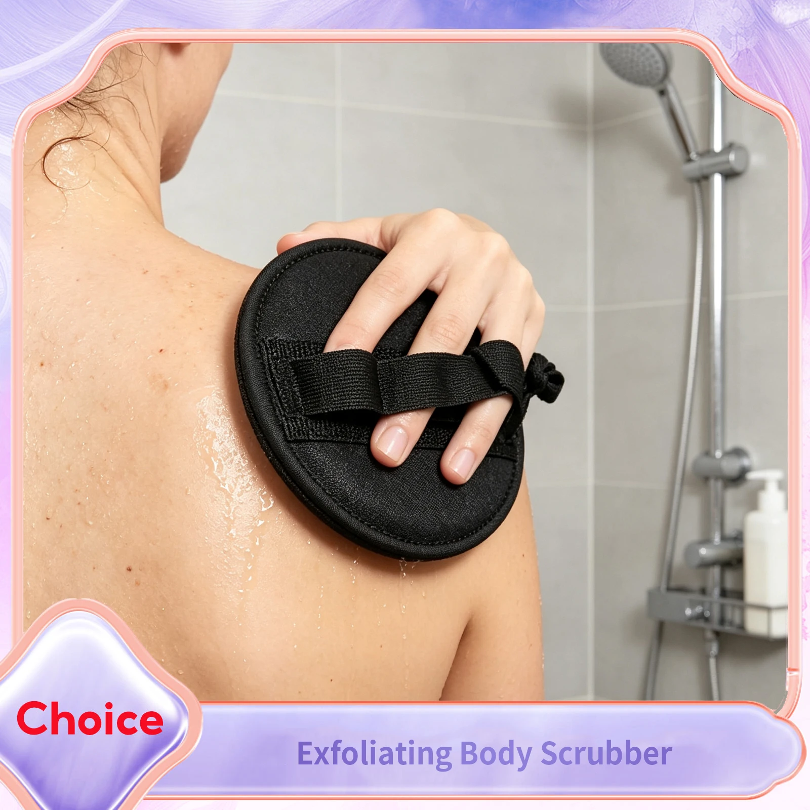 Black Body Exfoliating Bath Scrub Shower Brush Remove Dead Skin Wear-Resistant Labor-Saving Painless Gloves Circular Bath Brush