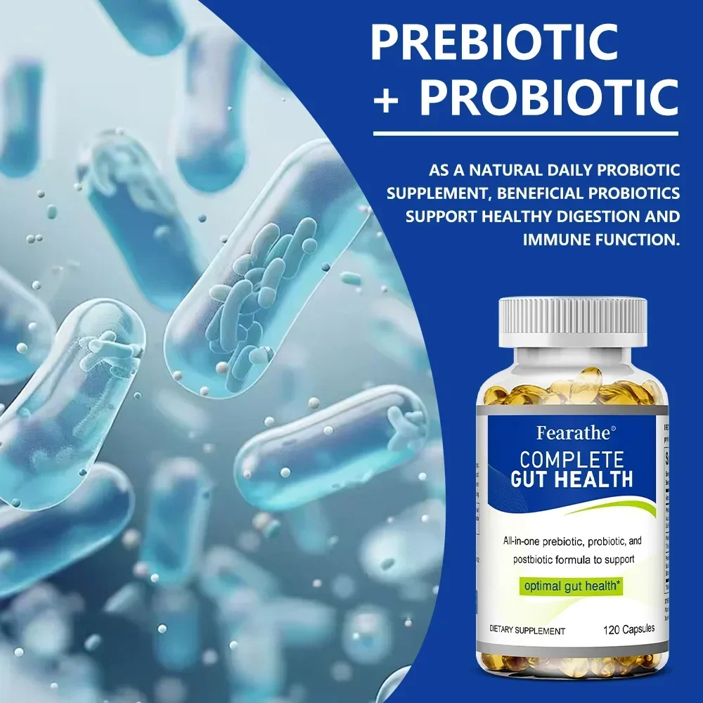 프로바이오틱스 + 프리바이오틱스 보충제, 소화 균형 촉진 - 장 건강 지원 보충제, 소화 건강 지원