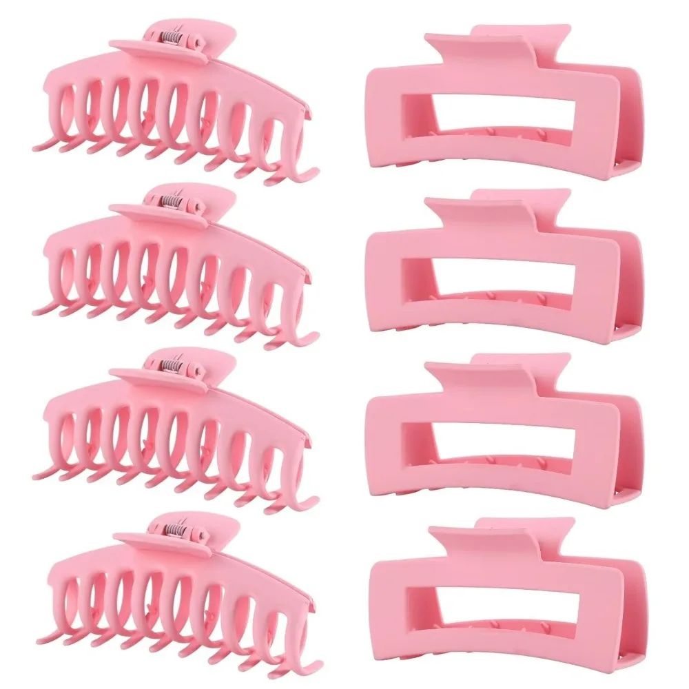 

Pink Hair Clips for Women -8 Pack 4.3 Inch Large Hair Claw Clips for Women Thin Thick Curly Hair, Big Banana Clips,Strong Hold j
