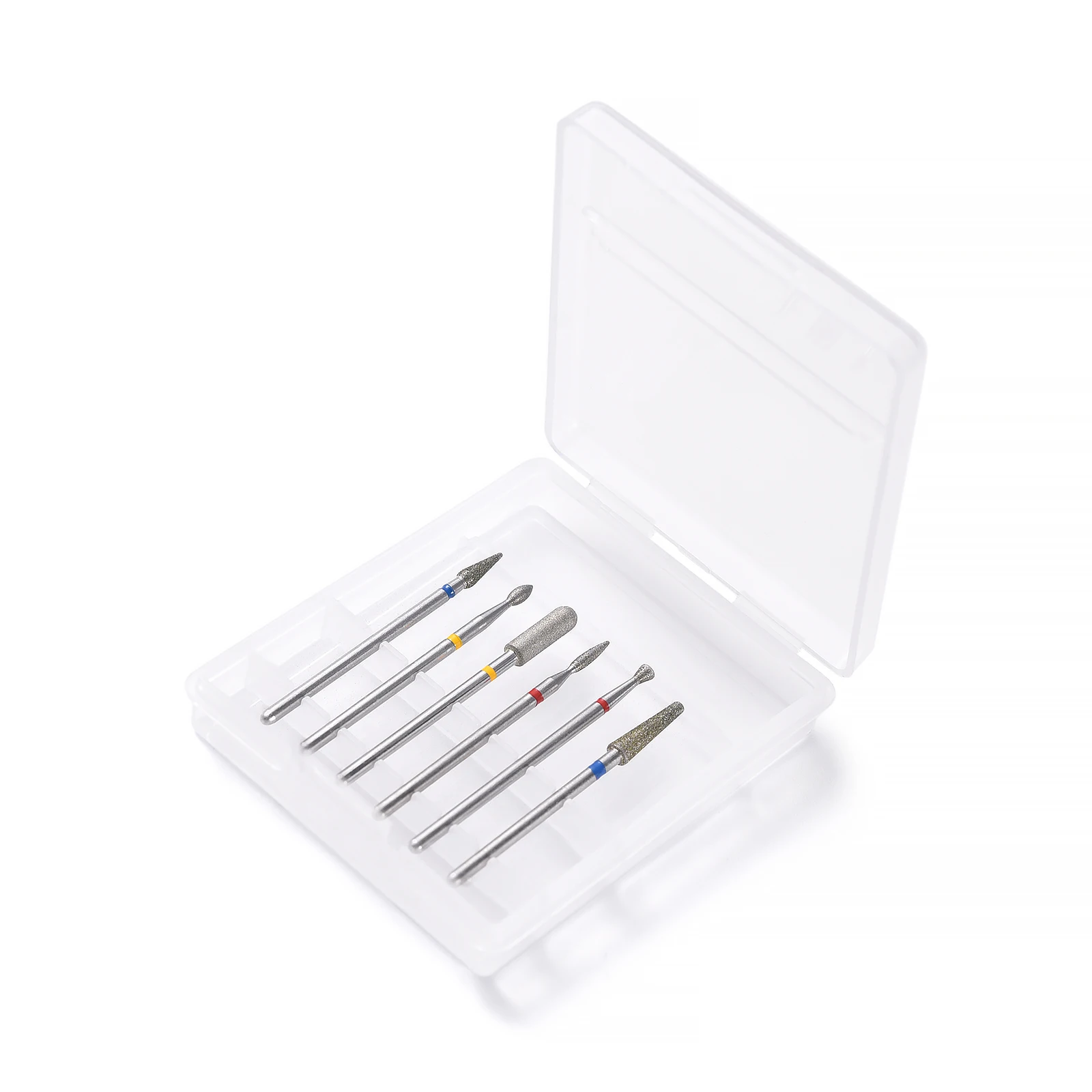 6Pc Diamond Nail Drill Bit Set for Prep 2.35MM Electric Milling Cutters For Manicure Pedicure Cuticle Clean Drill Accessory