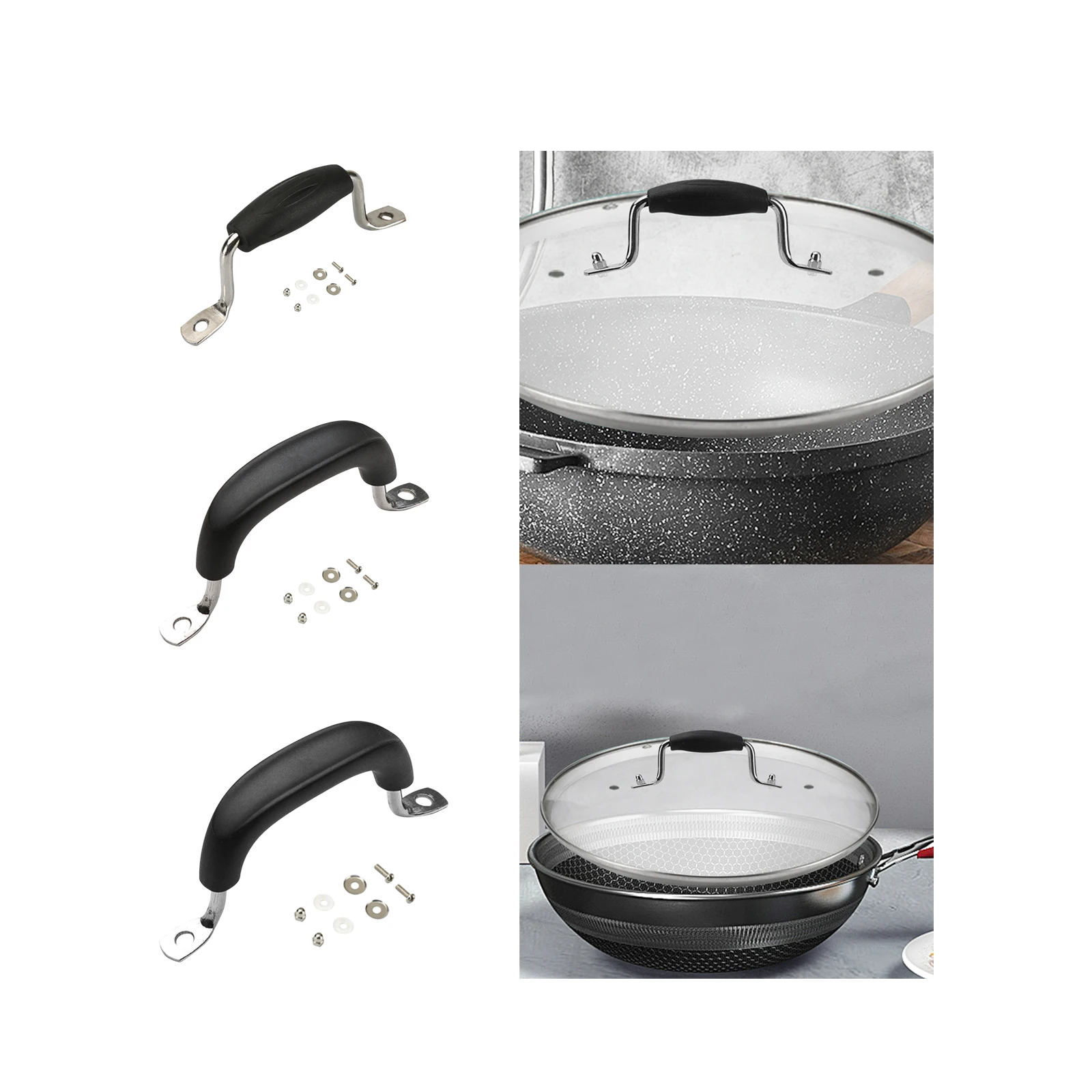 Cookware Handle Pot Lid Cover Knob Non-slip Replacement Grip Handle for Cookware Pan Cover Saucepan Hole Distance 9.5/10.5/12cm