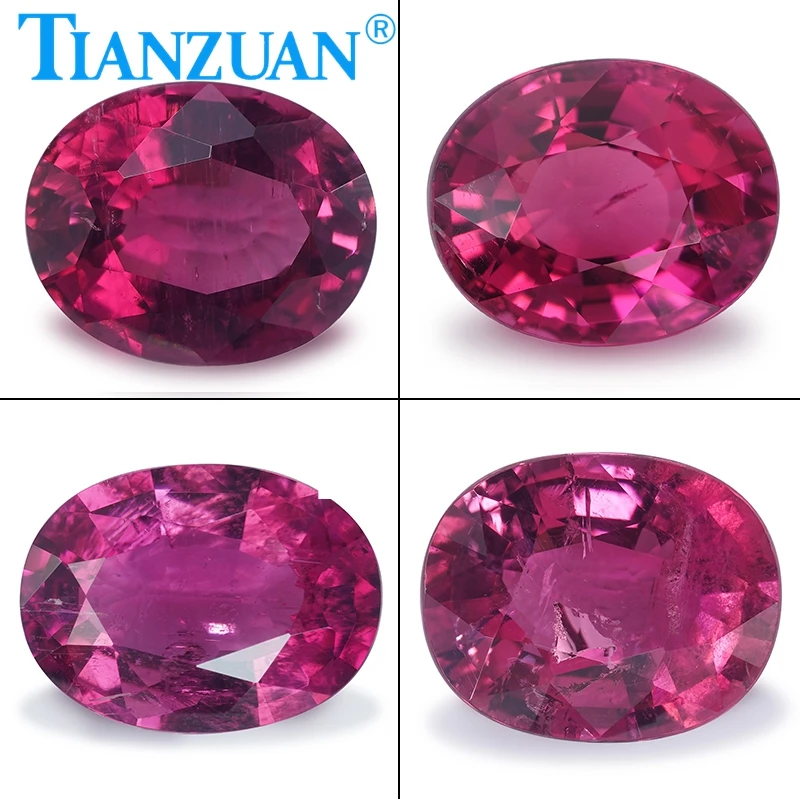 Natural Rubellite Tourmaline Pinkish Red Color Oval Shape Brilliant Cut Loose Gem Stone with GRC Certified