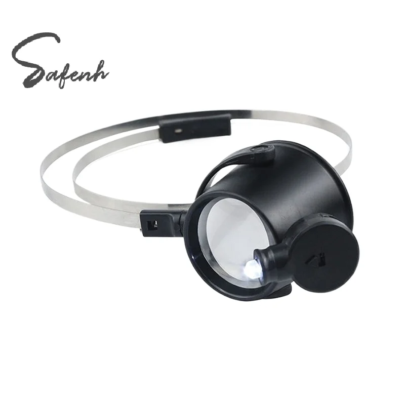 Head Mounted 15X Repair Magnifier With LED Lamp Adjustable Watch Jewelry Repair Tool Magnifier Watchmaker Tools Accessories