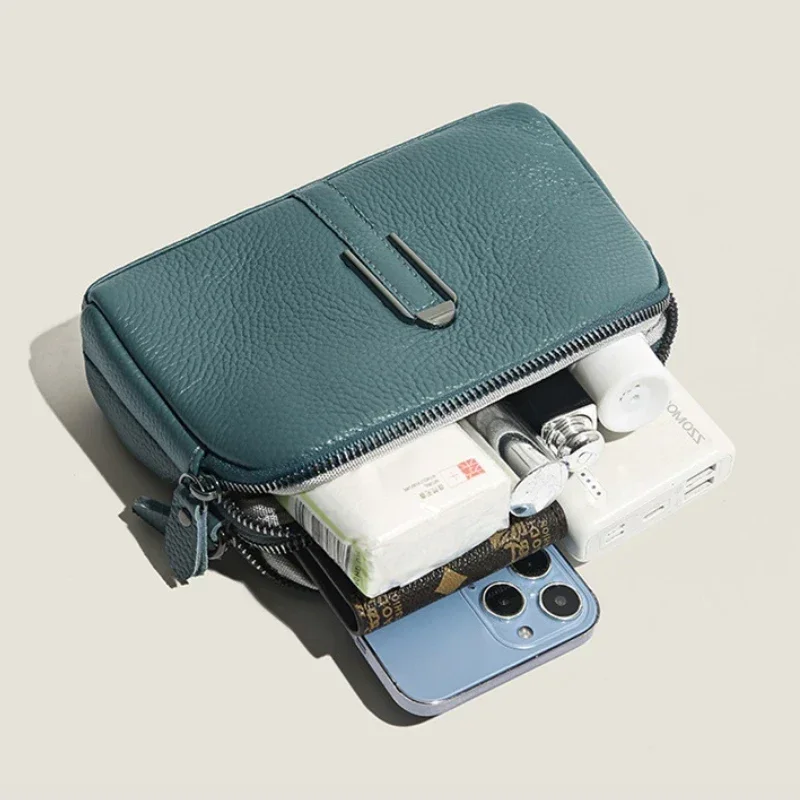 Genuine Leather Bag Luxury Women's Handbags Bag for Woman 2024 Female Clutch Phone Bags Shoulder Bag Crossbody Messenger Pack