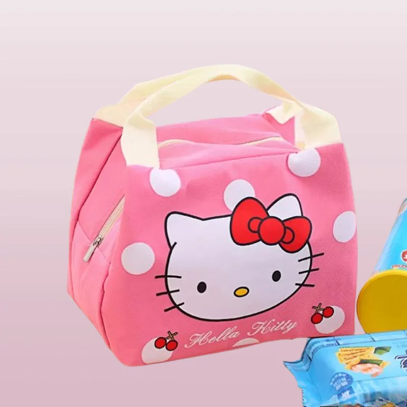 Borsa termica per il pranzo Hello Kitty Borsa portatile impermeabile per la conservazione degli alimenti Borsa di stoccaggio di grande capacità per cartoni animati Regalo di Natale
