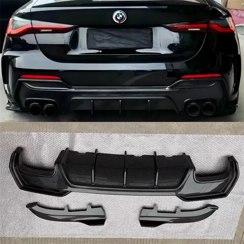 

Для BMW 4 серии G22 G23 430 425 2020-2023: задний бампер, диффузор, сплиттеры, спойлер, обвес из настоящего сухого карбона