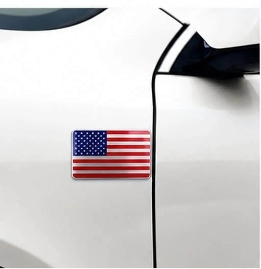 Peel and Stick American Flag Metal Sticker Aluminum Alloy for Car Motorcycle Window Decoration Protection Independence Day Gift