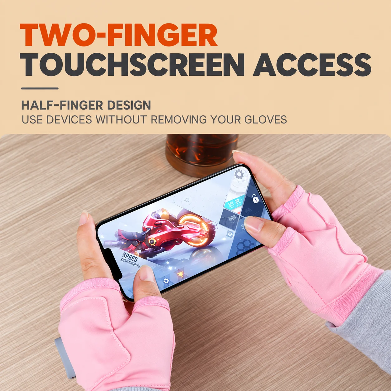 Rechargeable Heated Gloves Fingerless Electric Heating Gloves 3 Heat Levels 1800mAh Touchscreen Winter Gloves for Outdoor Work