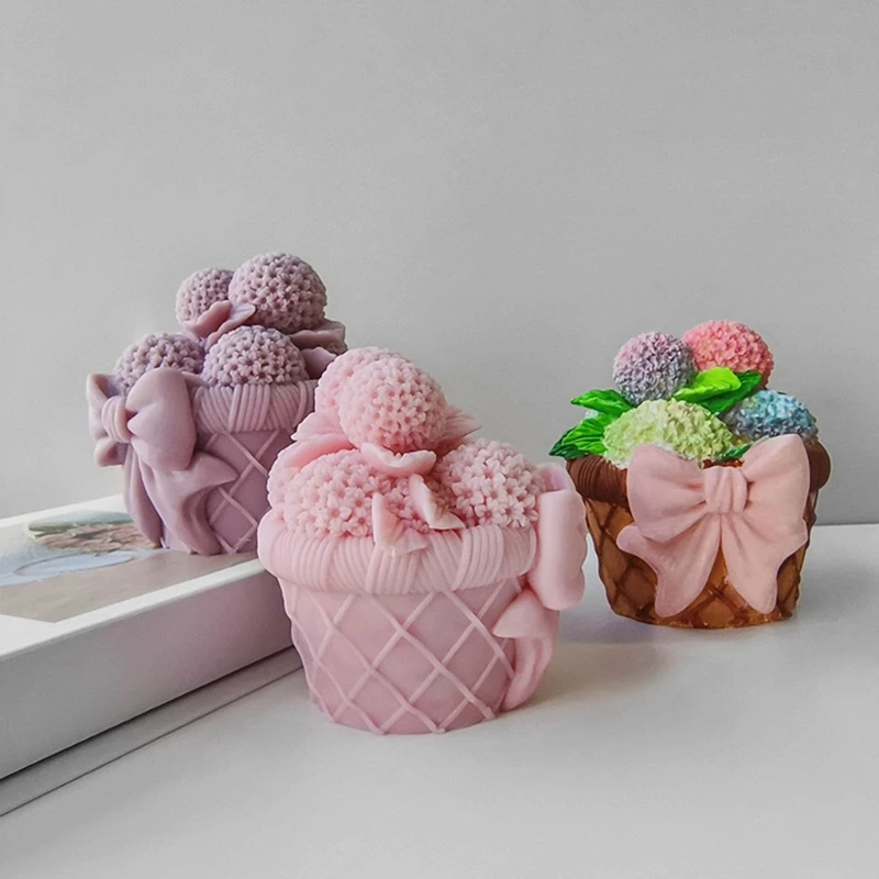 3D Embroidery Ball Flower Basket Mold Wax Mold Soap Mold Chocolate Mould