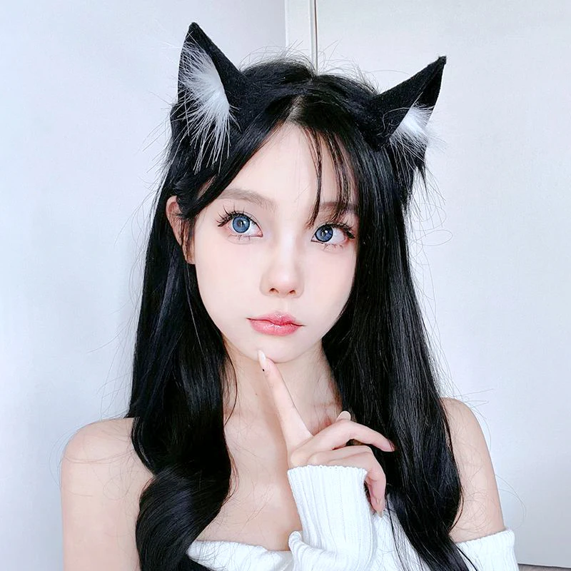 1pc Woman Lovely Lolita Cat Fox Headband Headdress Plush Ears Tail Anime Girls Cosplay Props Neko Ear Kawaii Hair Accessories