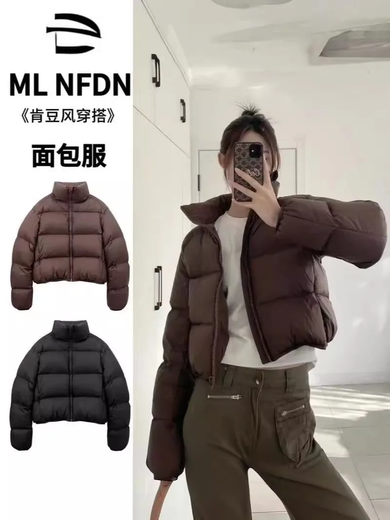 Stand Collar 3D Pattern Coat Short Length Loose Fit Zipper Front Streetwear Women Coats with Long Sleeves Regular Sleeve Spring