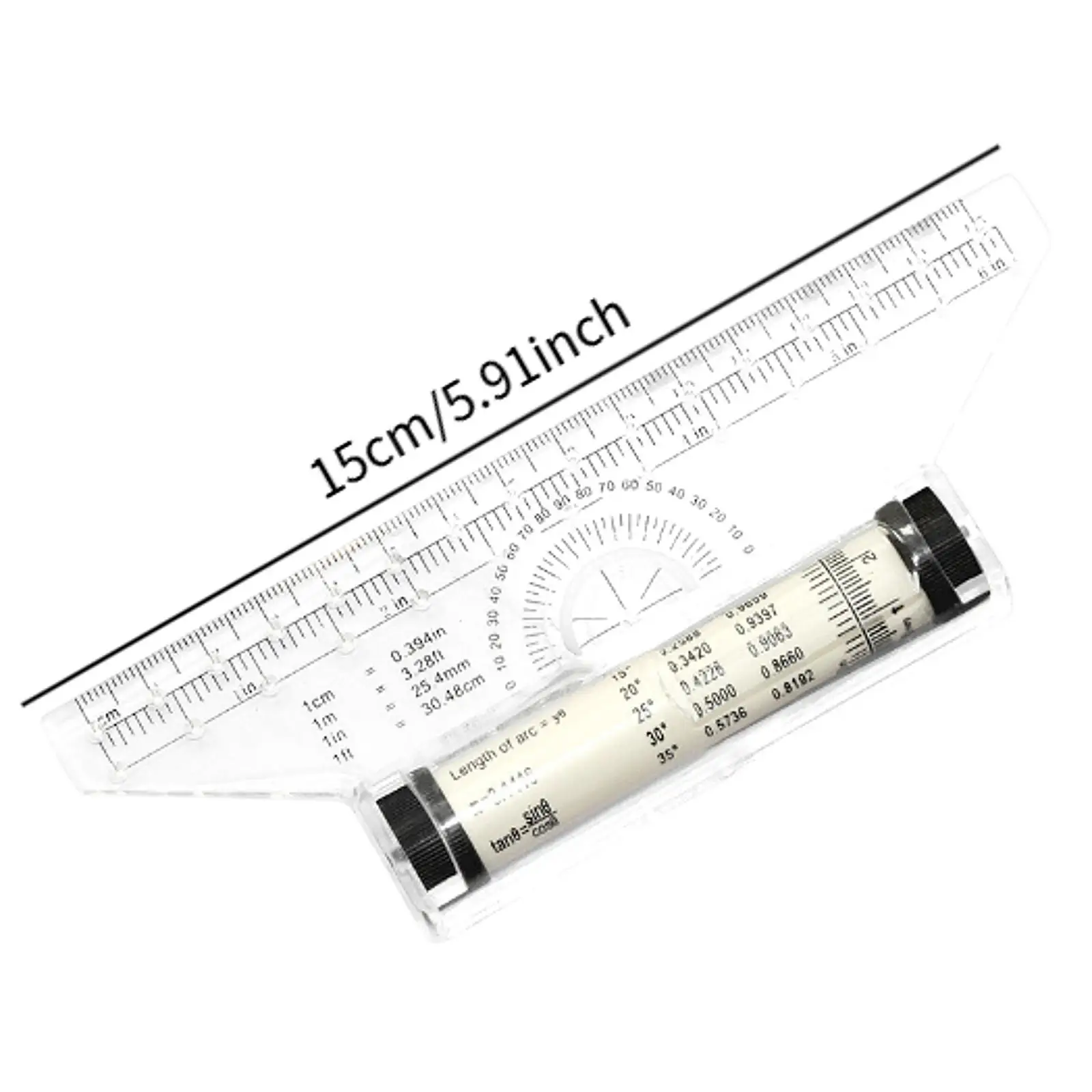 Parallel Rolling Ruler 6 inch Portable Drafting Ruler Protractor Versatile for Measurements Architect Office Students Designers