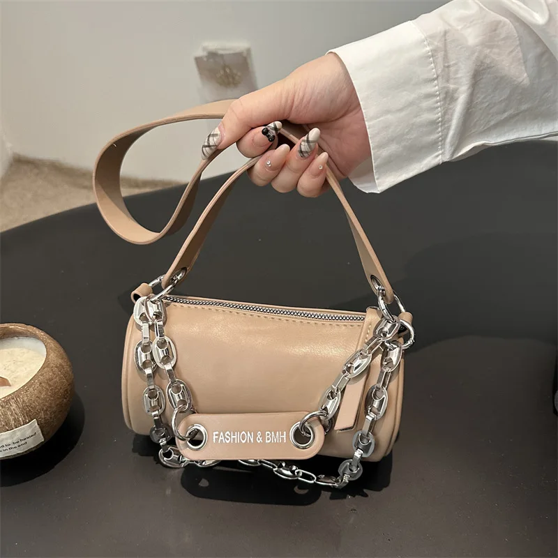 

Elegant Shoulder Bag 2025 New for Women, Luxury Soft Leather Crossbody, Fashionable Casual Cylinder Bag for All Occasions