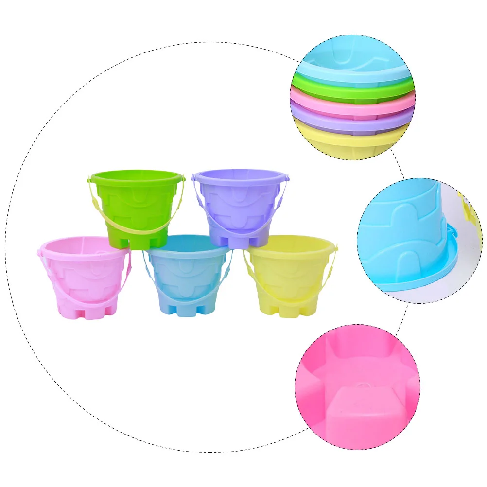 5 szt. Plastikowa beczka Wiadro plażowe Wiadra z piaskiem dla dzieci Mini zabawki dla dzieci dla dzieci