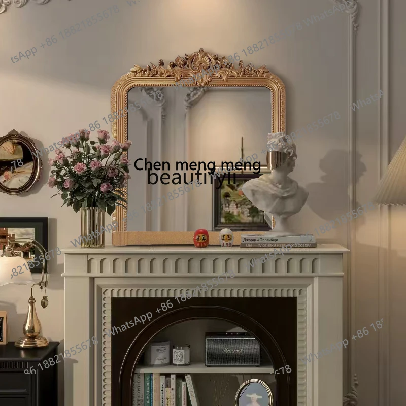 

French Style Wall Decorative Mirror Above Fireplace for Bathroom, Bedroom, Vintage Entryway Vanity Mirror H