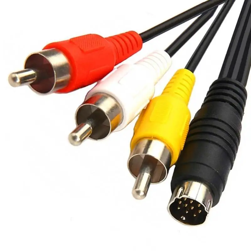 S Video Cable 10PIN to 3RCA Extension Splitter Clearly Transmission for Multiple Device Compatibility Home Entertainment