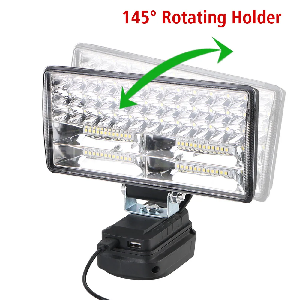 18V High Brightness LED Spotlights Torch Camping Lamp USB Chargers Emergency Lamps For Makita Li-batteries ​Working Light 8 Inch