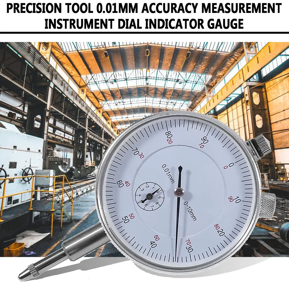 Dial Indicator Gauge Precision Tool 0-10mm Meter Precise 0.01 Resolution Concentricity Test High Quality Professional Tools