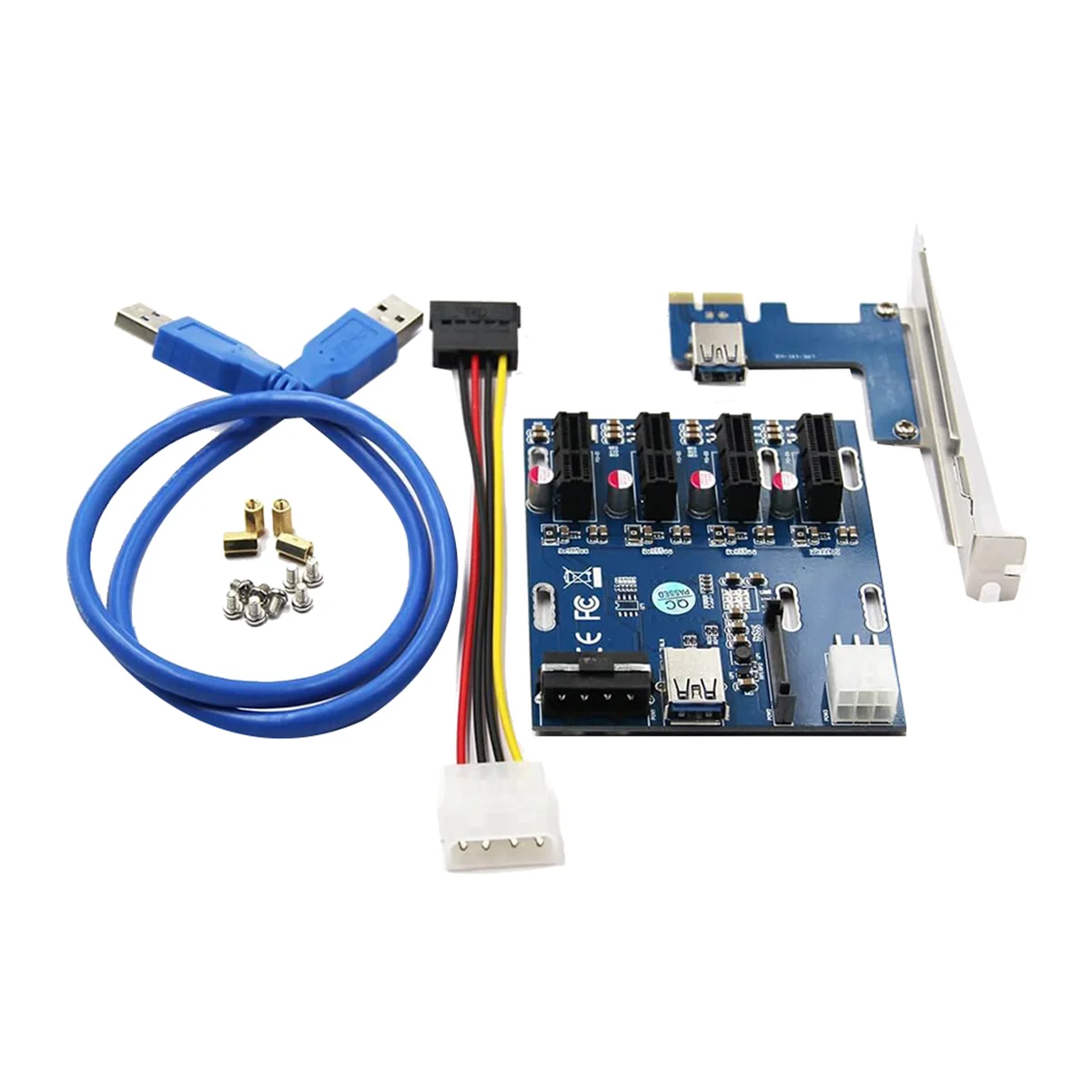 1 Drag 4 Adapter Extension Cable One Drag Four Adapter Card PCI-E to Four PCIE Multi-Functional Expansion Card