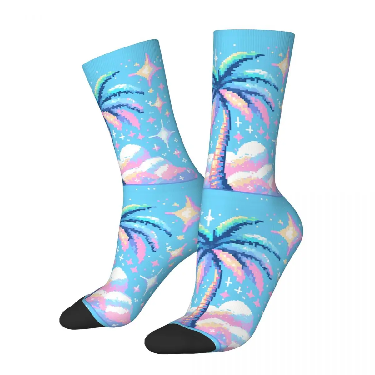 Y2K Summer Beach Coconut Trees Sock Printed Man Polyester