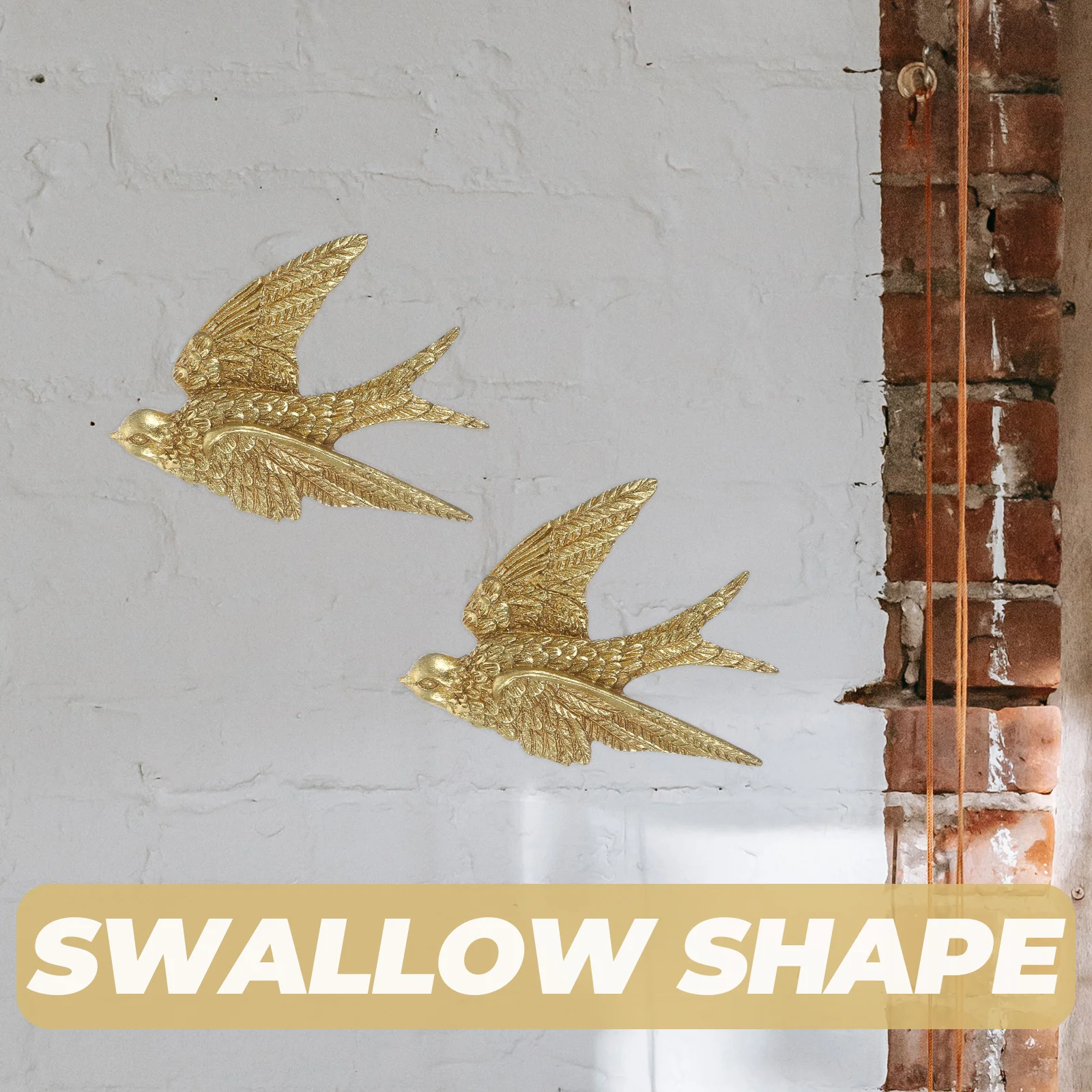 

Resin Swallow Art Decor 40CM Chain Home nament Hanging Craft Resin Swallow Wall Art Room Background Decoration