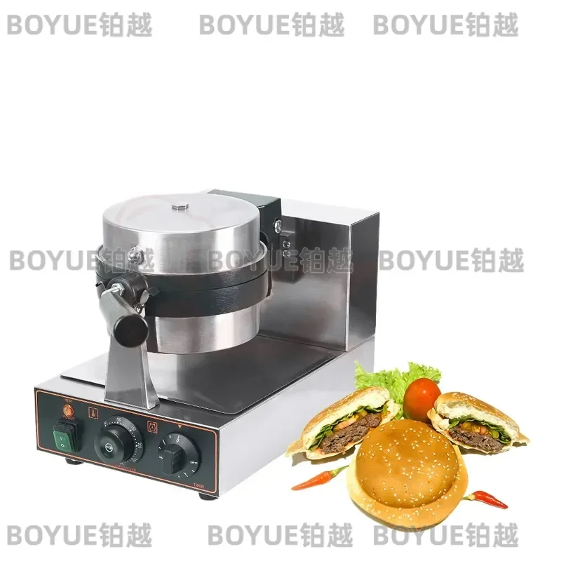 Commercial Electric Waffle Iron UFO Burger Press Panini Sandwich Maker Stuffed Patty Machine Gelato Breakfast Appliance