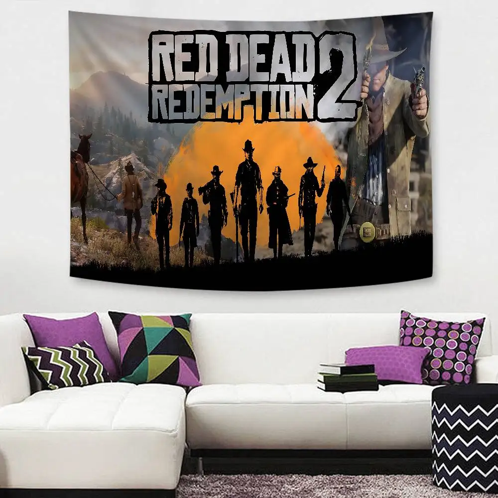 R-Red D-Dead R-Redemption 2 Hanging Bohemian Tapestry Hanging Tarot Hippie Wall Rugs Dorm Japanese Tapestry