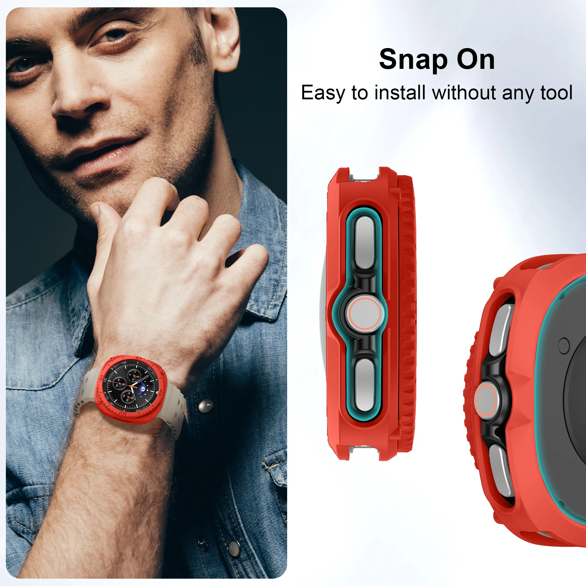 PC Case + Schaal Beschermende ring Voor Samsung galaxy watch 8 klassieke 46mm Accessoires Holle Bumper Voor galaxy watch 8 klassieke cover