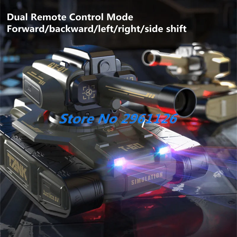 Sensor de gestos del tanque de control remoto de bala de fuego todoterreno inteligente 360 °   Efectos de sonido simulados de rotación, demostración de una tecla, tanque RC, regalo para niño