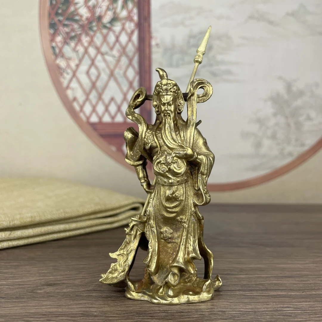 metal statue of Guan Gong measures approximately 5.3 centimeters in length, 3.6 centimeters in width, 9.5 centimeters in height,