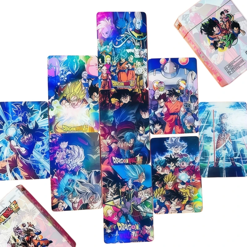 50pcs Dragon Ball holographic cards cartoon anime merchandise Gohan Vegeta Son Goku goods self-printed postcard box lomo cards view 4