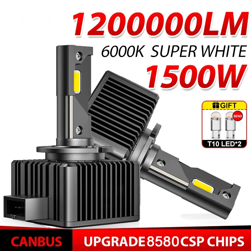 D3S D1S LED Headlights Canbus 1:1 HID D2S D4S D8S D1R D2R D3R D4R Auto Lamp 1200000LM 1500W Plug&Play Turbo LED Bulbs For Car