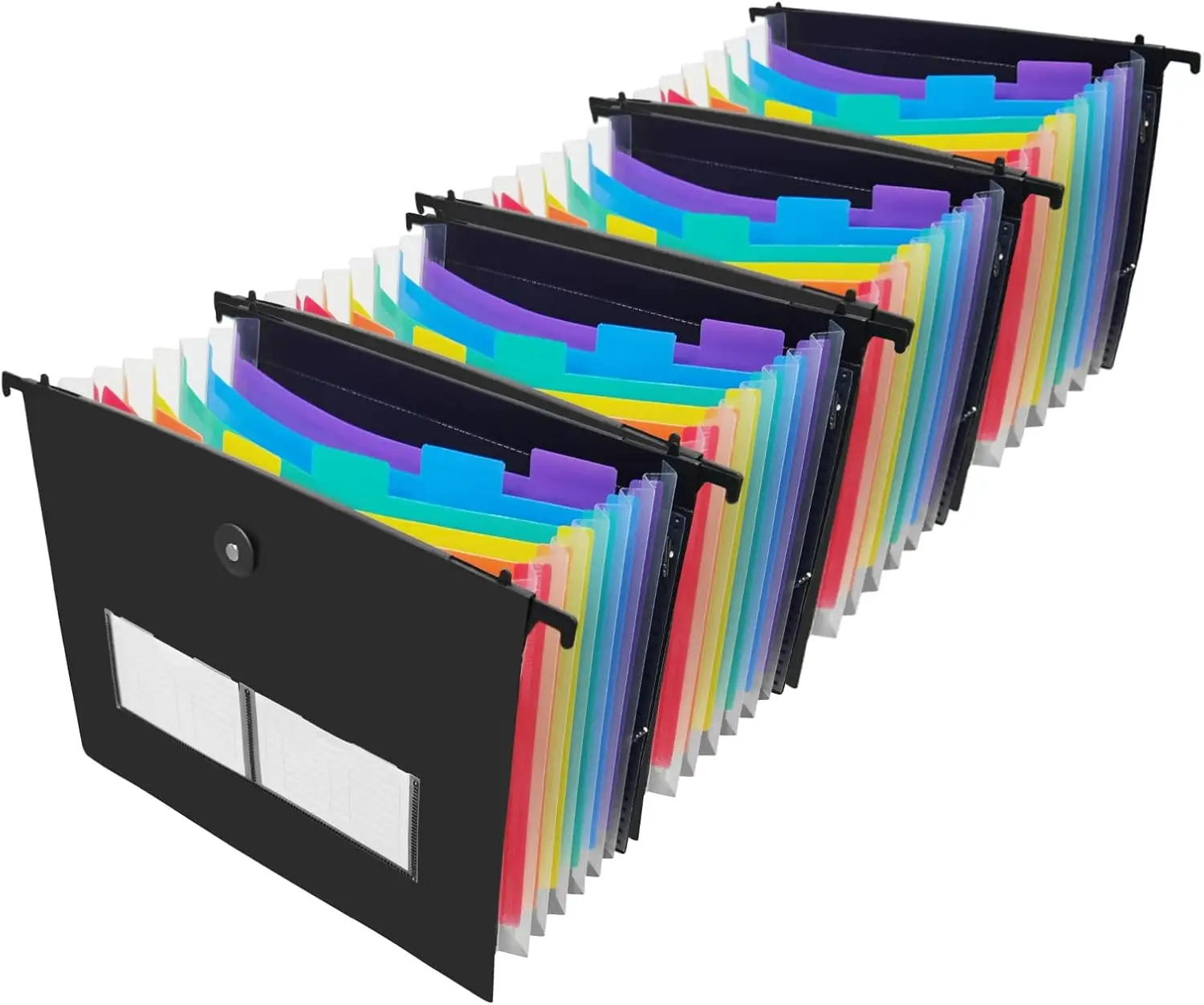 

4 Pack Expanding Hanging File Folders, 7 Pockets Accordian File Organizer for Document Bill, Large Capacity, Multi-Color Tabs