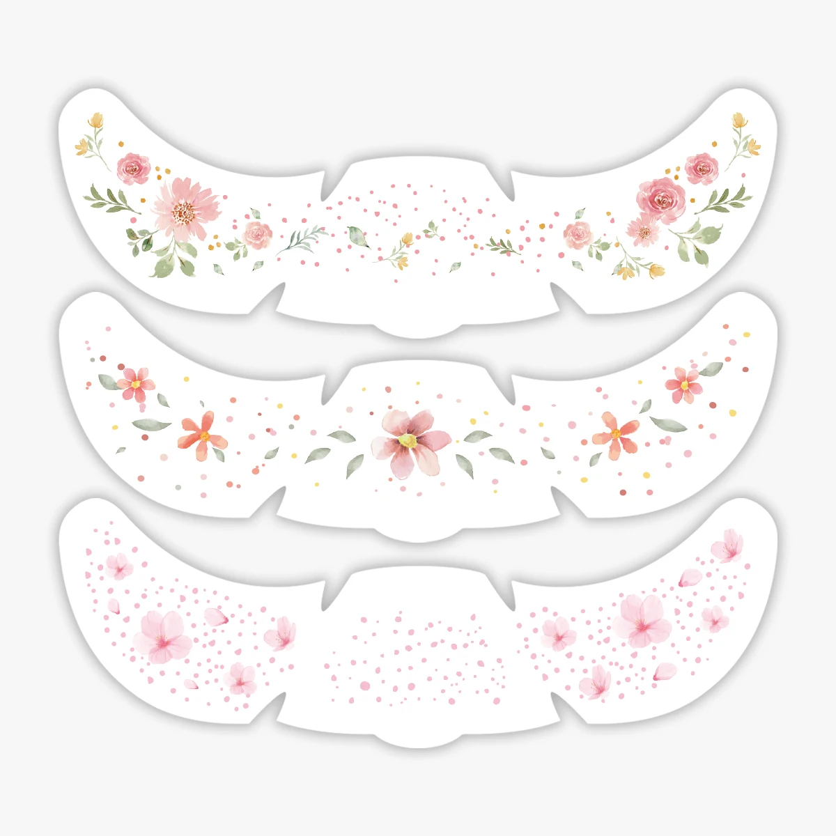 3pcs Spring Summer Freckles Tattoo Stickers Rose Cherry Blossoms Freckles Makeup Patches for Women Face Makeup Music Party