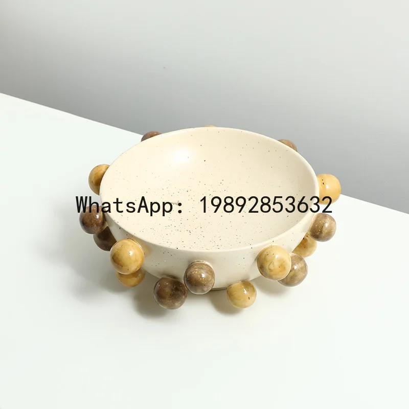 

z6 hand-painted round bead ceramic vase villa hotel entrance dining table decorative cabinet creative ornament