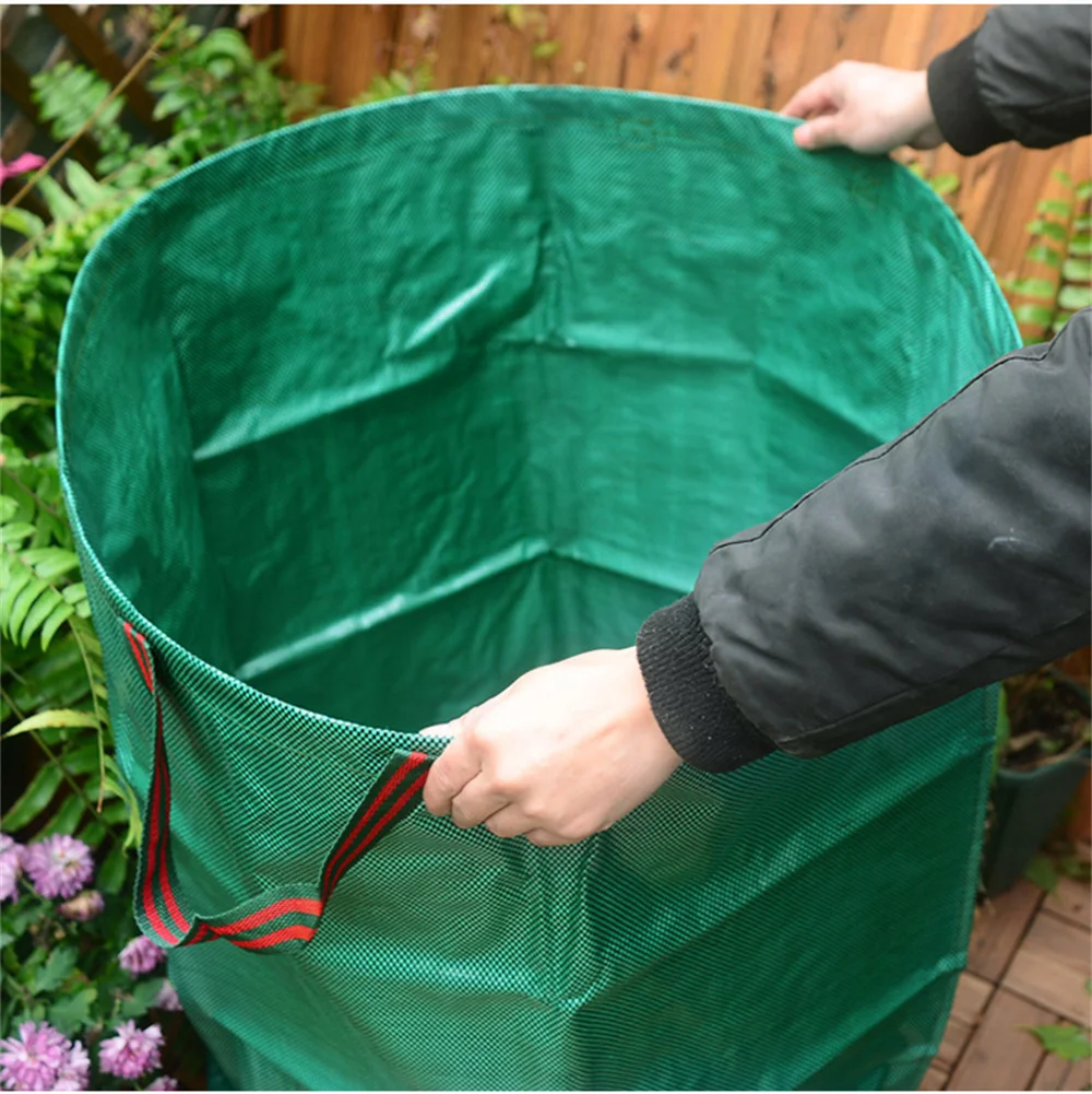 مجموعة أكياس نفايات الحديقة PP شديدة التحمل - أكياس حطام ساحة قابلة لإعادة الاستخدام مع قماش صناعي ومقابض للنباتات وجمع الأوراق