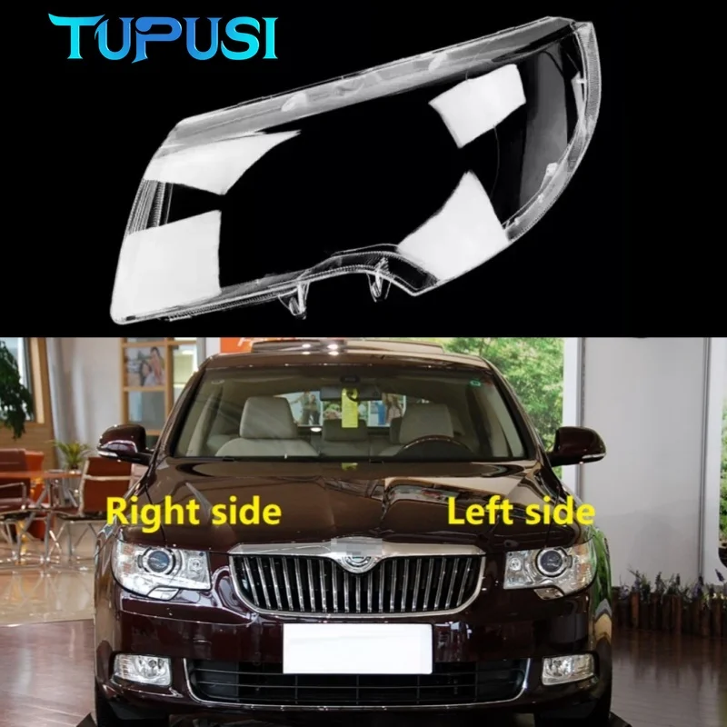 

For Skoda Superb 2009 2010 2011 2012 2013 Headlamp Cover Transparent Lampshade Replace Original Headlight Shell Plexiglass Lens