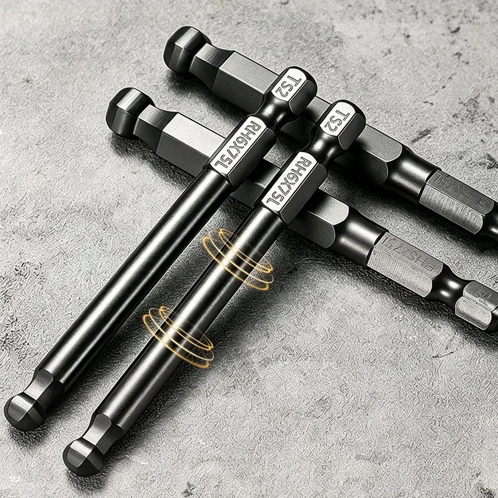 New Steel Ball End Hex Bit Ball End Single End Magnetic Driver Bit Wear Resistant Reduced Shank Power Tool Accessories