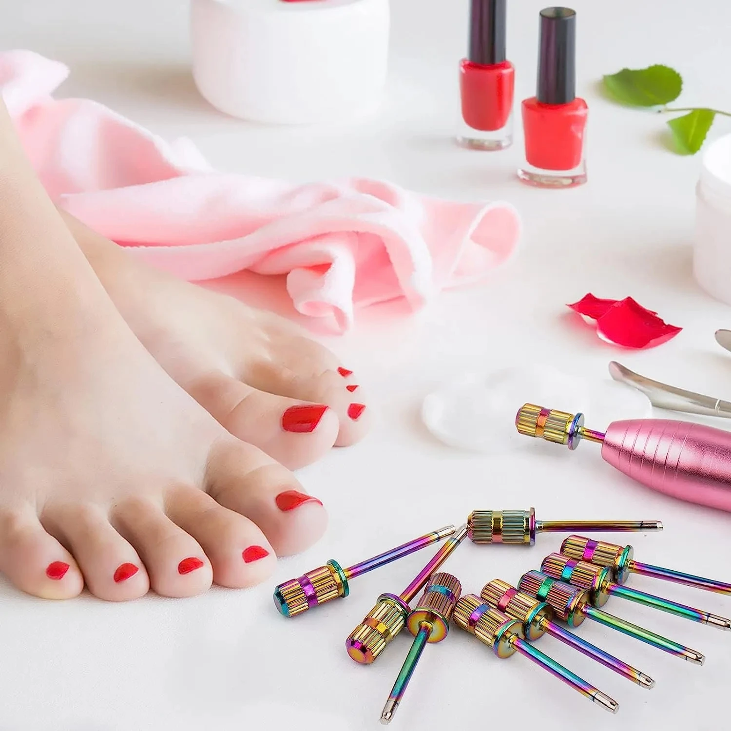 5/10 قطعة الفضة/الذهب/قوس قزح مغزل مسمار مثقاب مجموعة الرملي بت ل مسمار الحفر 3/32 "الرملي الفرقة رمح استبدال مسمار أداة #5