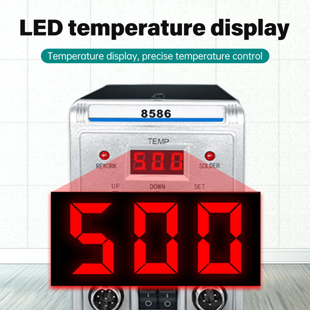 8586 2-in-1 Disassembly Welding Table Hot Air Gun Rework Solder Station Digital Temperature Control Welding Machine