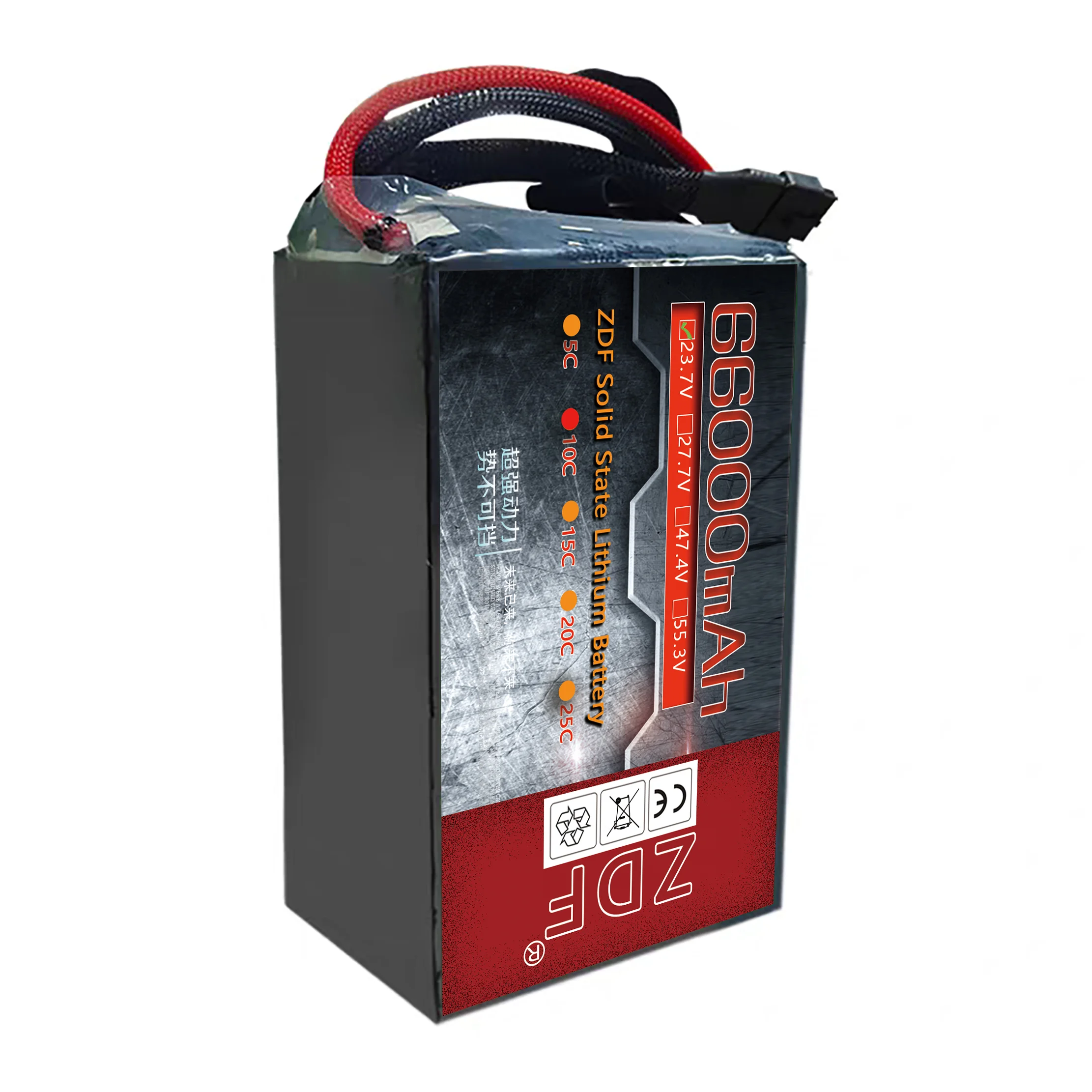 ZDF HV High density solid state RC drone lipo battery 66000mah 6S 7S 8S 12S 24S 23.7V 27.65v 31.6V 47.4V 55.3V  71.1V
