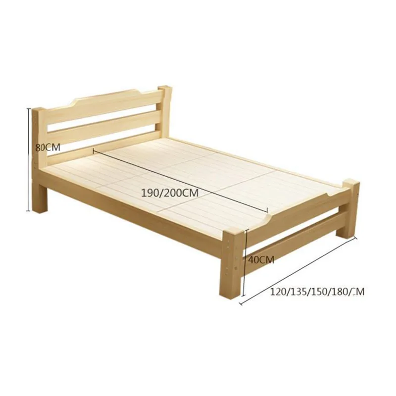 

Tatami wooden bed, simple and modern, e****mical bedroom, adult double single low bed furniture