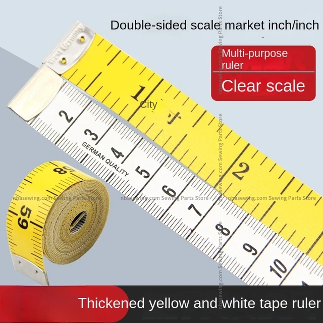 Ruban à mesurer jaune et blanc, règle souple allongée, petit ruban à mesurer, ménage, 1.5m, 2m, 3m, 1 pièce 1