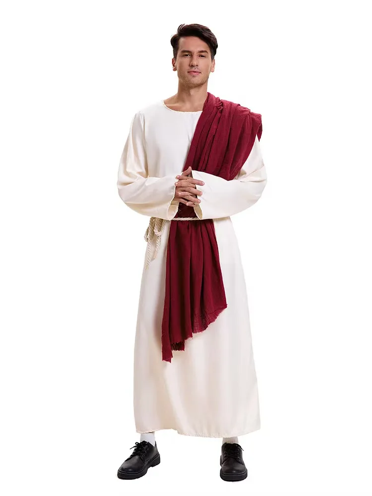 Cosplay Arabische Dubai Robe+Touw+Hoofddoek Cosplay Set Midden-Oosten Missionaris cosplay kostuum