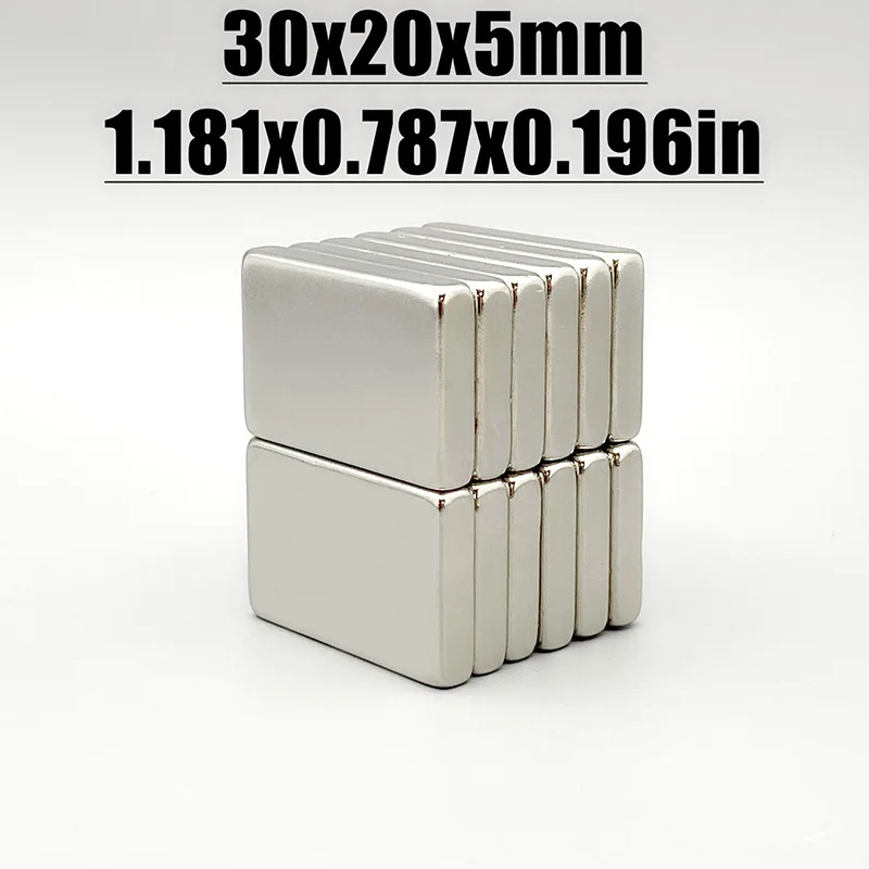 2/5/10/20Pcs 30x20x5 Neodymium Magnet 30mm x 20mm x 5mm N35 NdFeB Block Super Powerful Strong Permanent Magnetic imanes