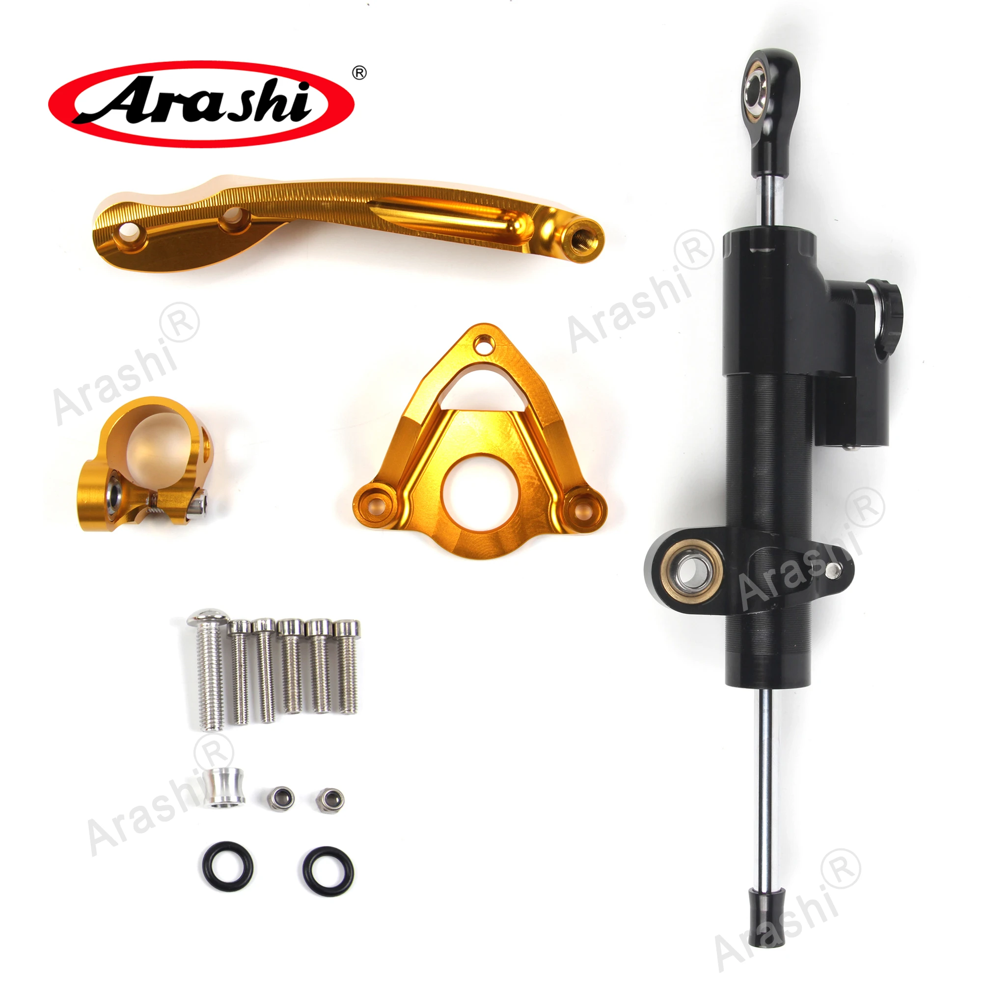 Arashi Steering Damper Stabilizer Bracket For CBR600RR 07-16 Motor Part Aluminium Stainless Steel Gold Silver Black Mount